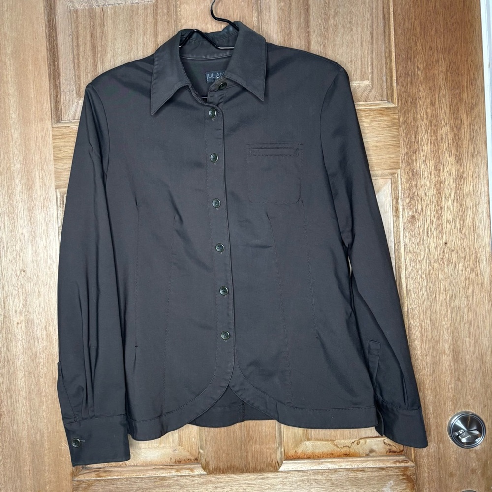 Juliana‎ collezione women’s dark brown Button-Up Shirt size S